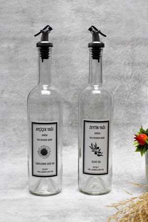 Hollow Bottom Transparent Glass Bottle Set Of 2 750 Ml Olive Oil Oil Bottle Oil Pot Oil Bowl