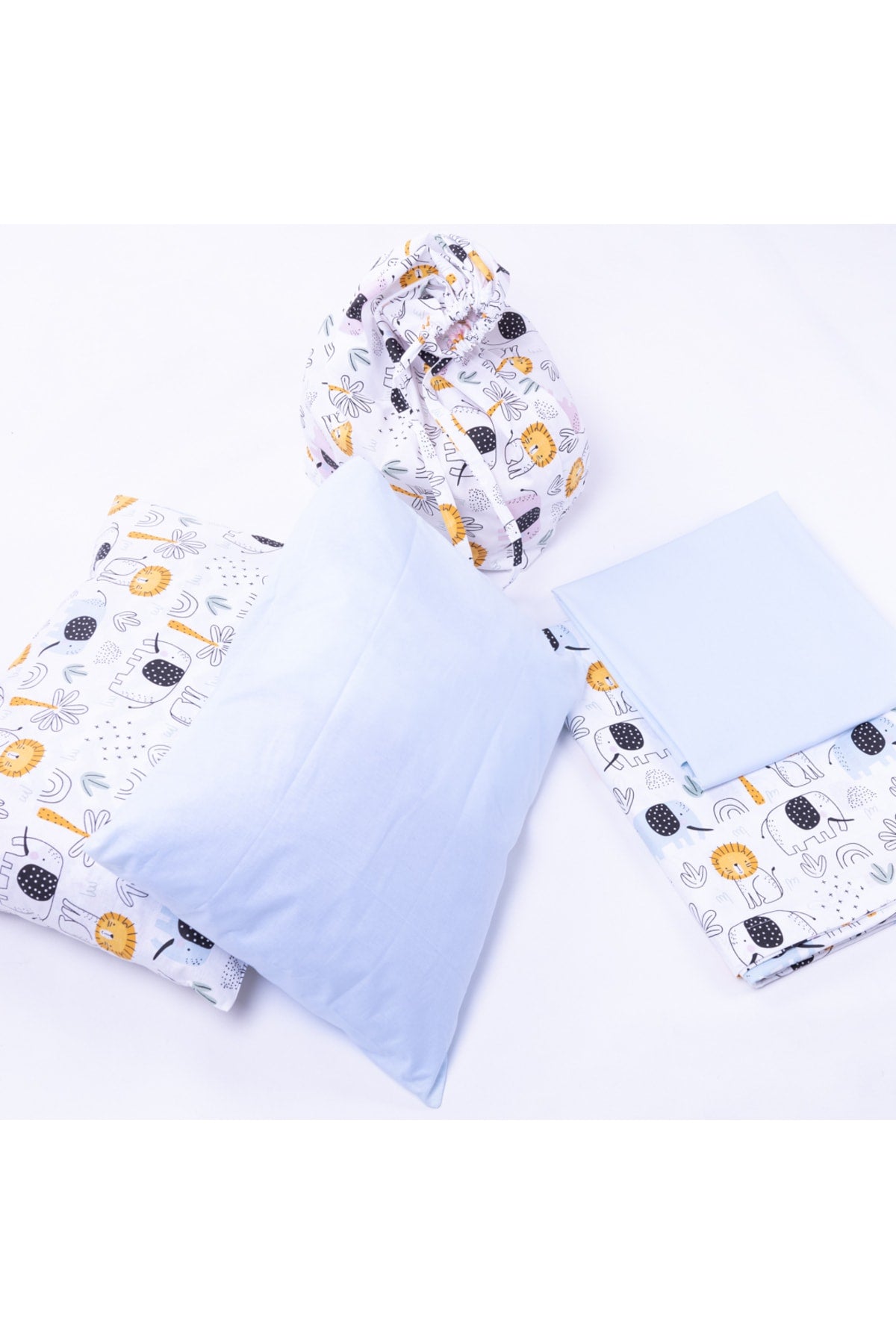 Organic Cotton 5-Piece Baby Bedding Set (2 Pillowcases, 1 Duvet Cover, 1 Bed Sheet, 1 Soiled Towel