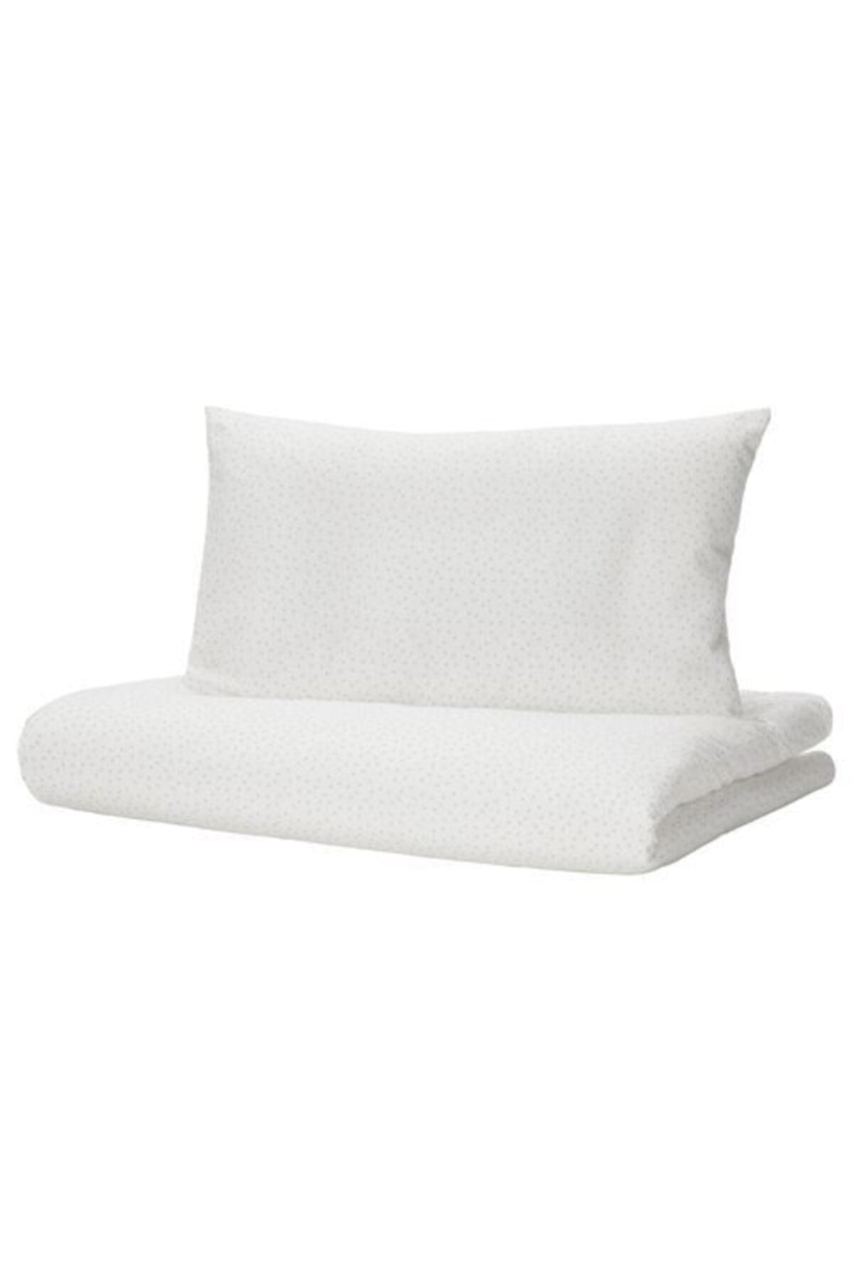 Baby Duvet Cover Set, White-Polka Dot Meridyendukkan 110X125/35X55 Cm Cotton-No Sheet