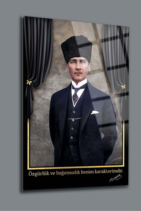 Atatürk 91 Glass Painting-Atatürk Painting-Flag Painting - Swordslife