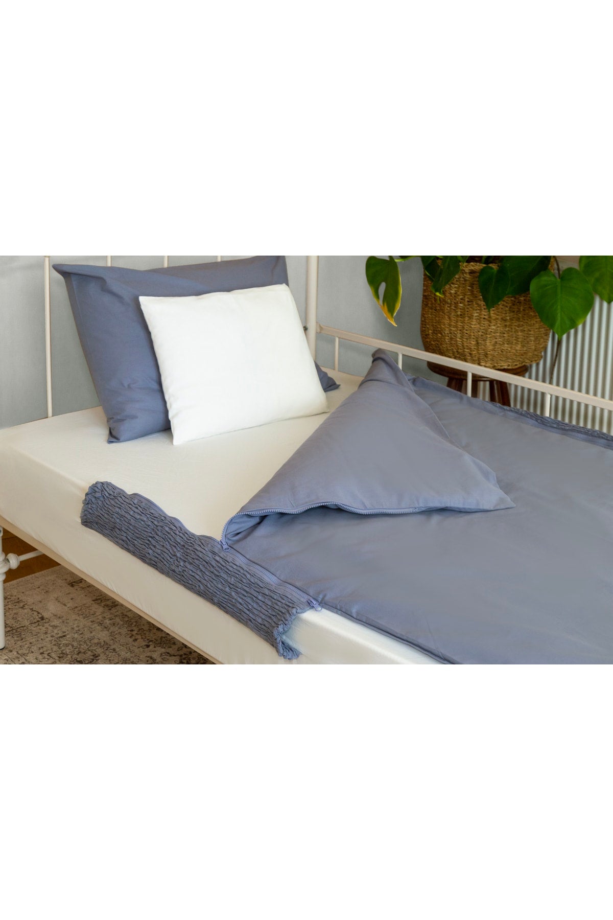 120 X 200 Duvet Cover Set - Blue Gray