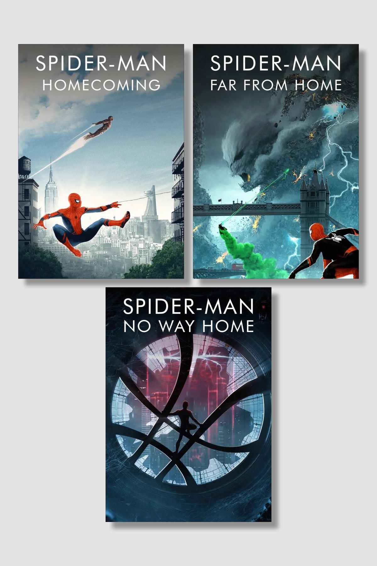 Marvel Spiderman | Spider-Man 3 Piece Movie Poster Set High Quality Thick Glossy Coated Paper - Swordslife