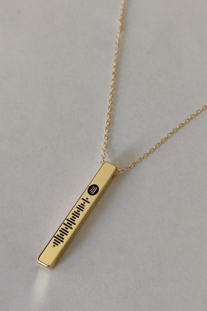 Unisex Spotify Coded Gold Color Bijouterie Stick Bar Necklace Chain - Swordslife