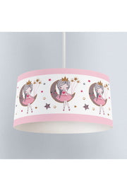 Children'S Room Pendant Chandelier With Moon Pattern - Lampshade Chandelier