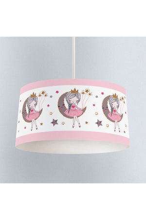 Children'S Room Pendant Chandelier With Moon Pattern - Lampshade Chandelier
