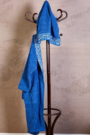 Veta Navy Blue Young Bathrobe Set 14-18 Age - Swordslife