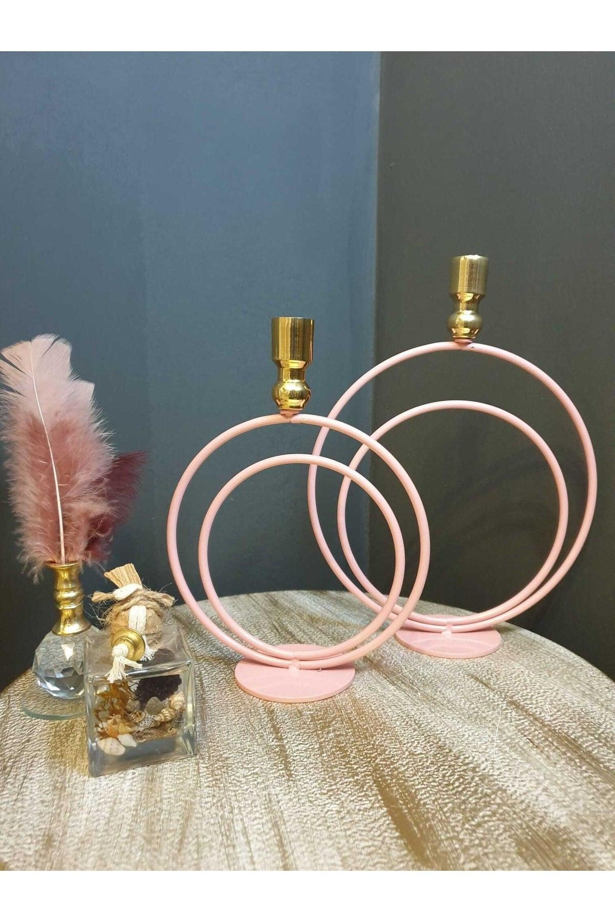 Alvina Powder Pink/gold Candlestick - Swordslife