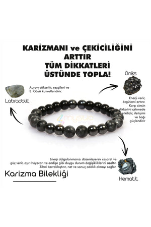 Charisma Natural Stone Men'S Talisman Bracelet (Labradorite, Onyx, Hematite Stone Natural Stone Bracelet)