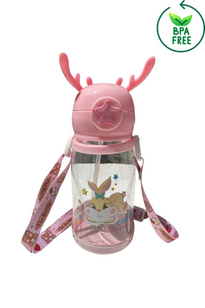500 Ml Children'S Water Bottle Deer Children'S Water Bottle Water Bottle Bpa Free School Water Bottle With Carrying Strap Non-Drip