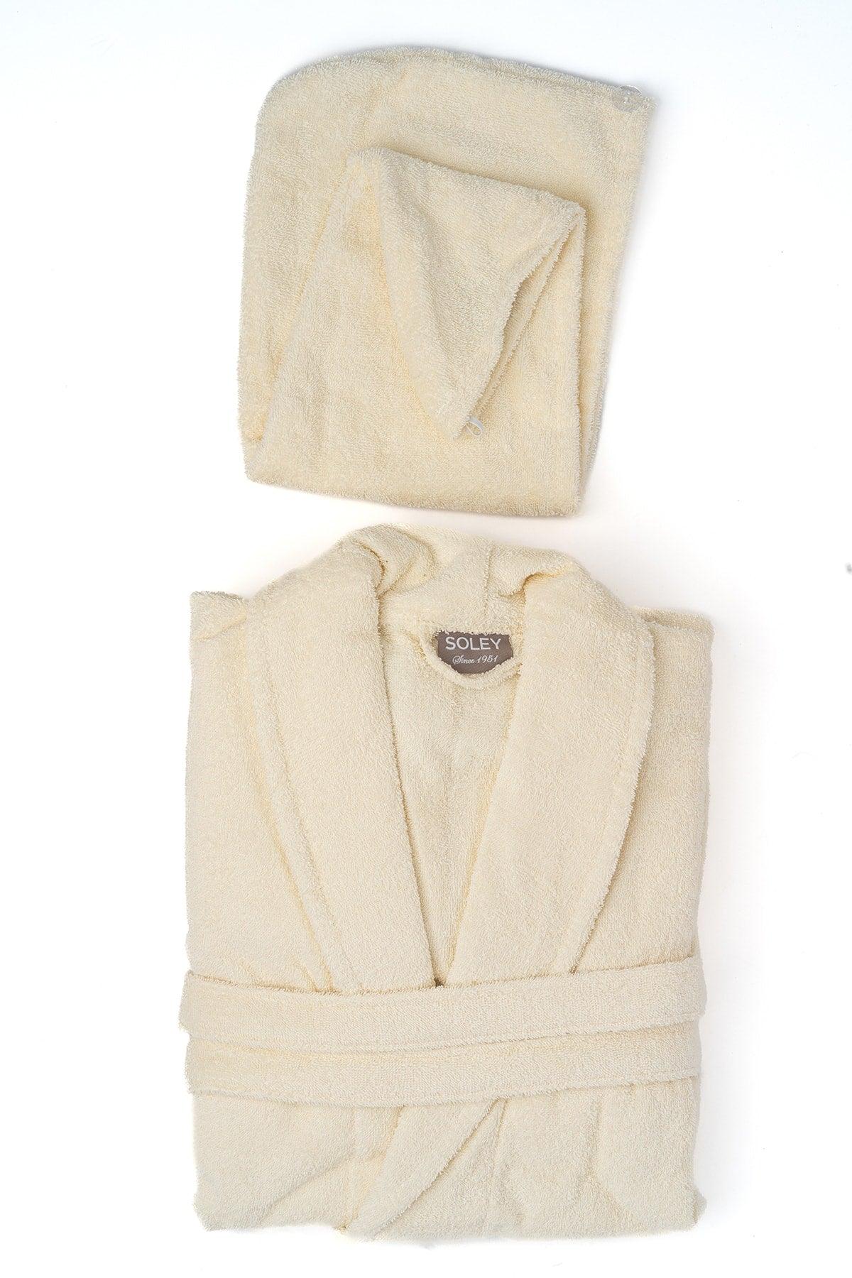 | May | Extra Soft 100% Cotton Hair Cap & Women's Bathrobe Set - Swordslife