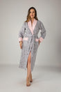 Women's Gray Leopard Bambo Cotton Bathrobe - Swordslife
