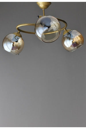 Tropical Antique Colored Honey Glass Modern Living Room - Kitchen - Bedroom 3-Piece Chandelier