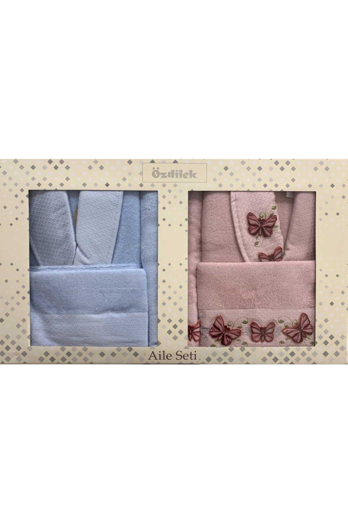 Elfin Blue-pink Family Bathrobe Set Butterfly - Swordslife