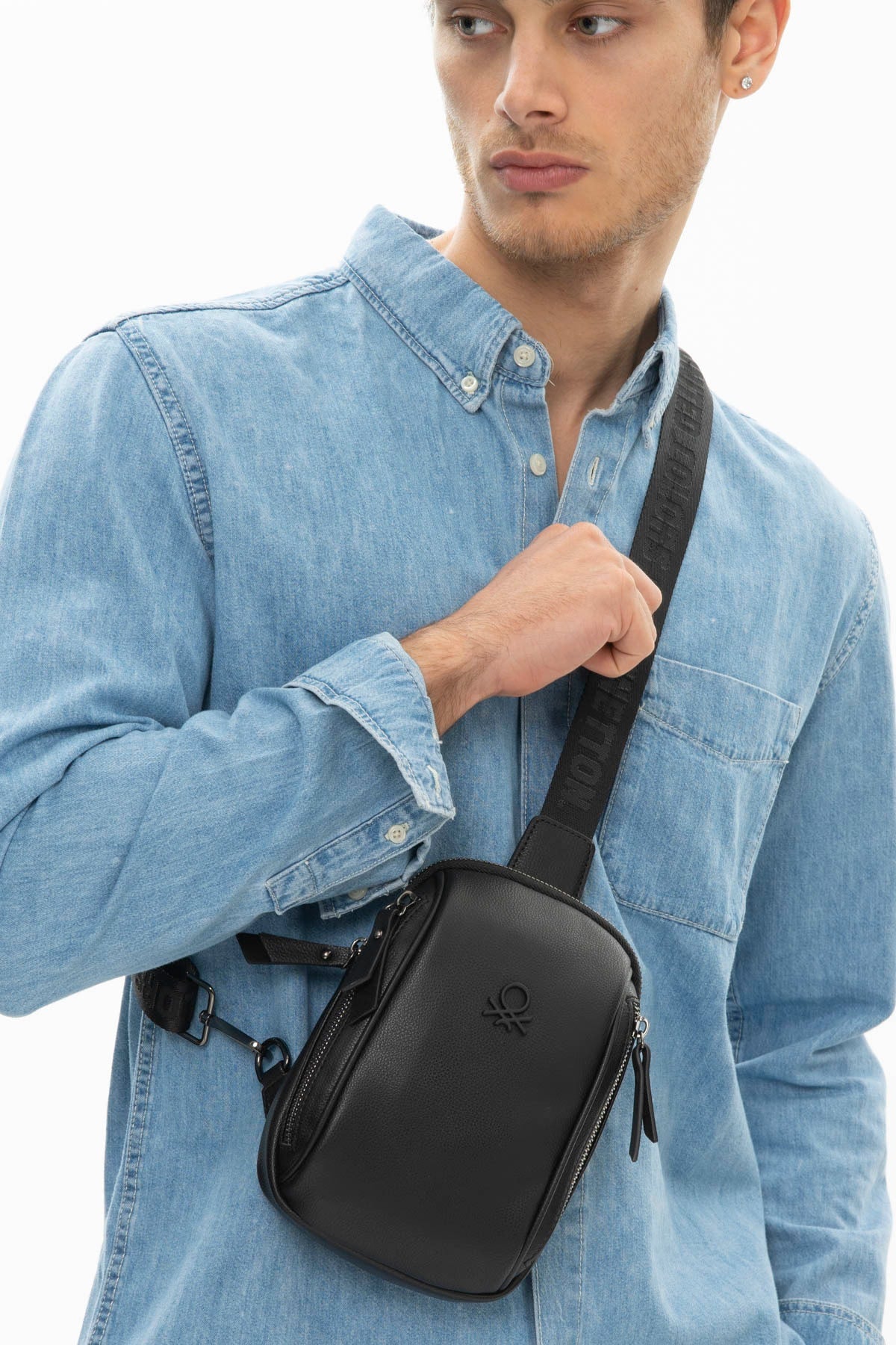Benetton Men'S Body Bag Black Bnt1004