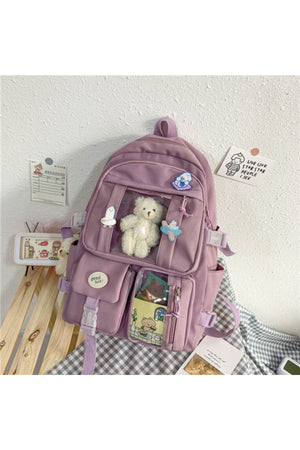Design Bear, School Bag With Accessories, Korean Style