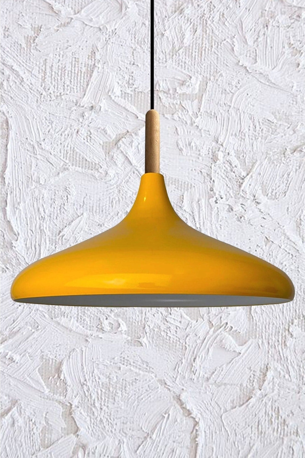 Yellow Champion Wooden Single Chandelier Pendant Lamp Living Room Kitchen Cafe Boutique Lamp Lighting Chandeliers