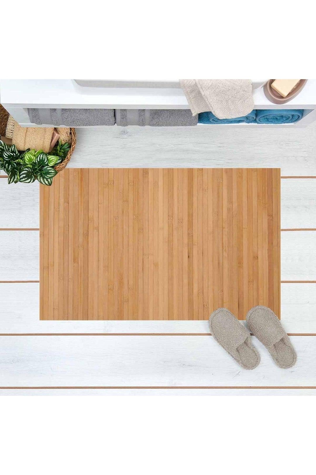 Bamboo Bath Mat - Cream - 50x80 Cm - Swordslife