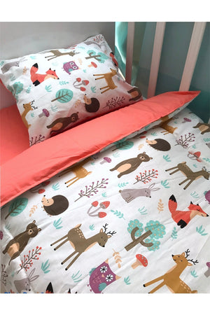 100% Cotton Baby Duvet Cover Set 100X150 Nature Orange