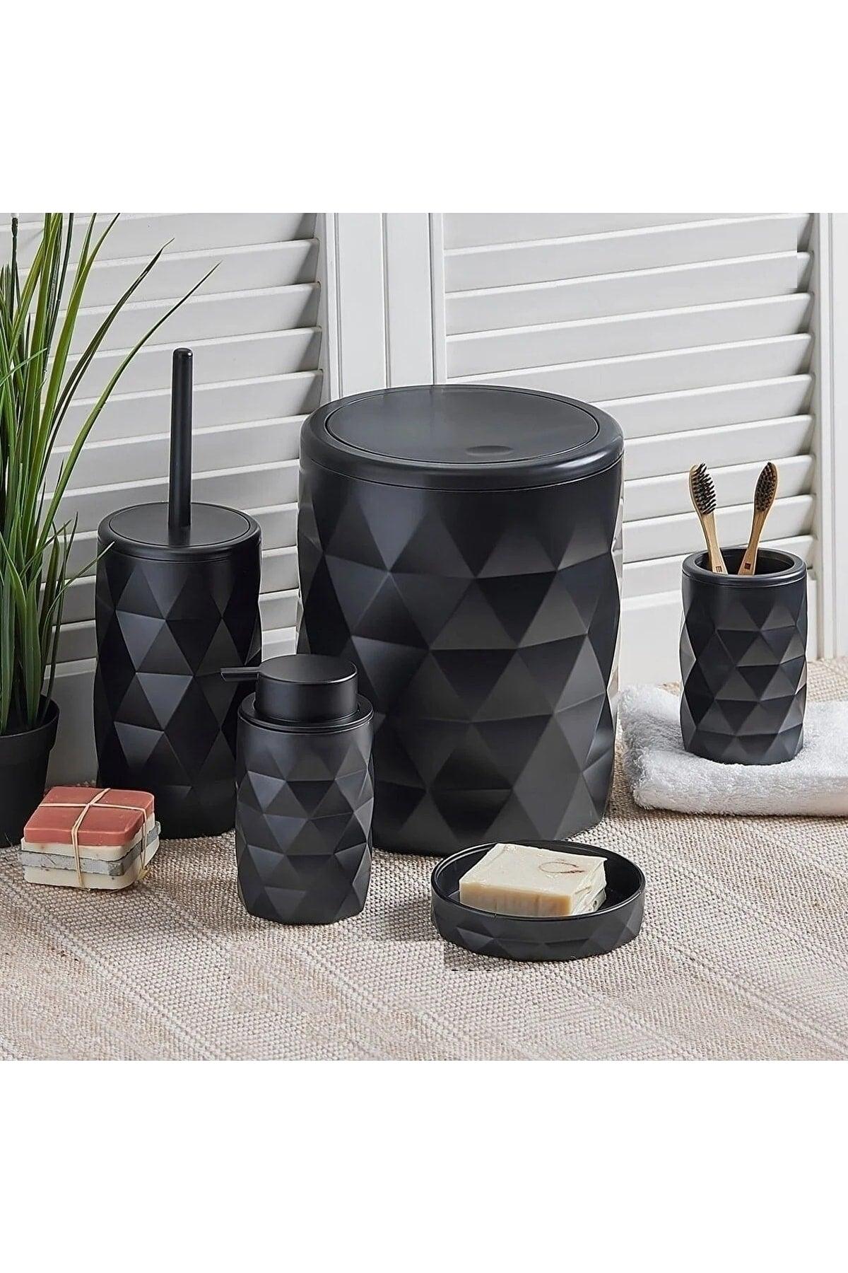 Perotti Diamond Black Bathroom Set 5 Pieces - Swordslife