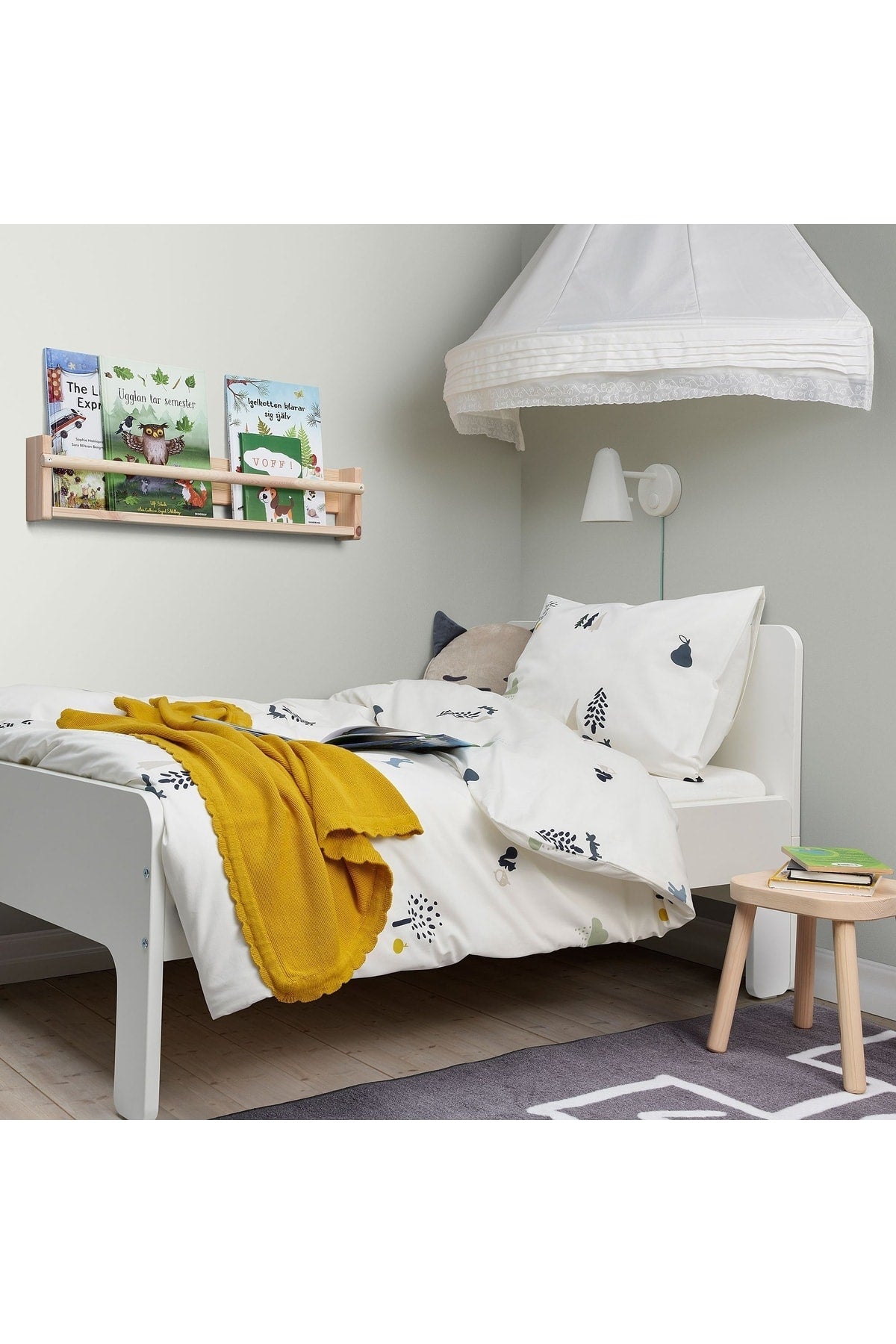 Kids Duvet Cover Set White-Patterned 150X200/50X60 Cm