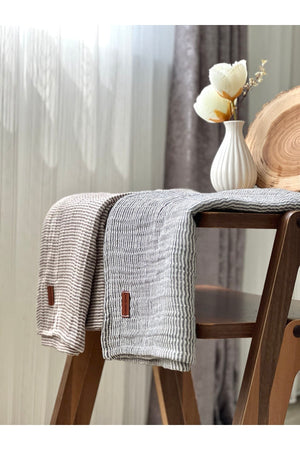 2 Pieces 100% Organic Cotton Double Layer Muslin Baby Blanket (75*90 Cm) 2 Pieces