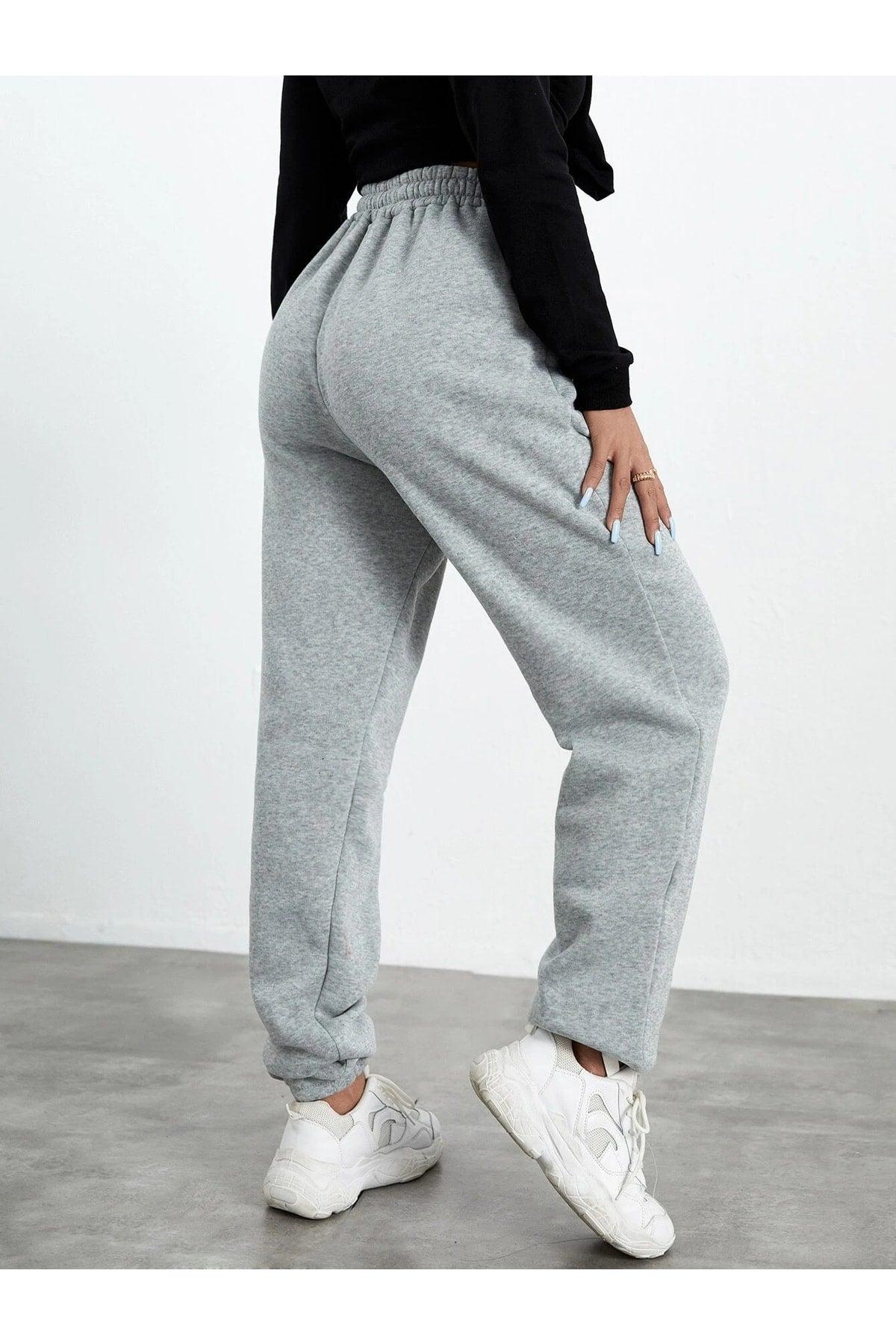 Jogger Sweatpants - Grey, Elastic Leg, High Waist, Summer - Swordslife