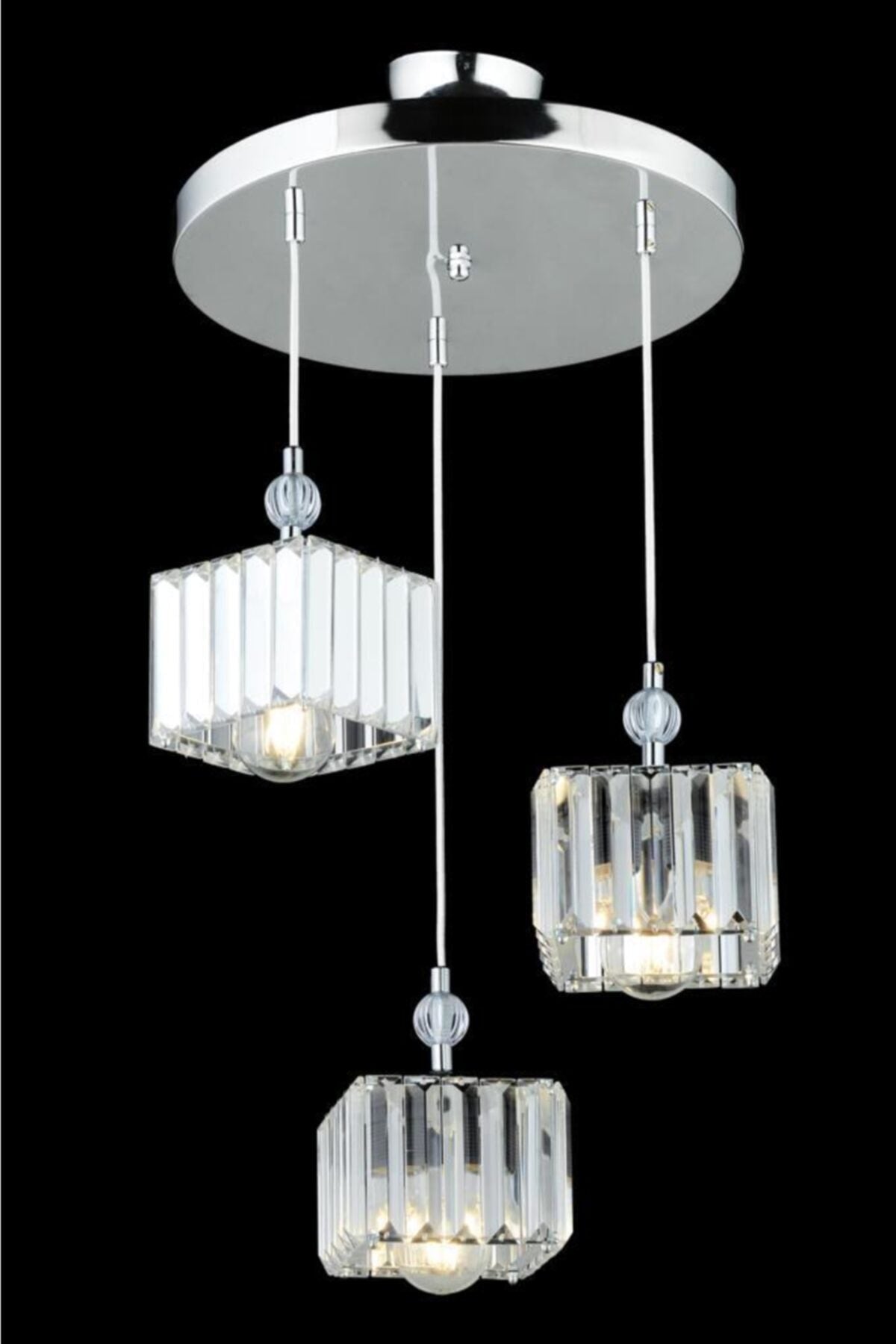 Maya 3-Piece Chrome K-0 Chandelier