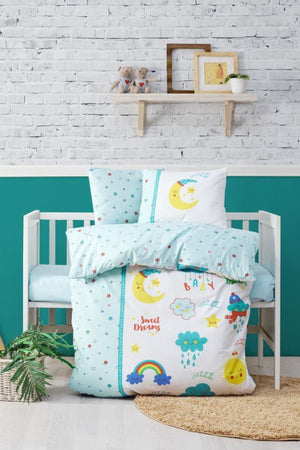 Sweet Dreams Mint Baby Duvet Cover Set