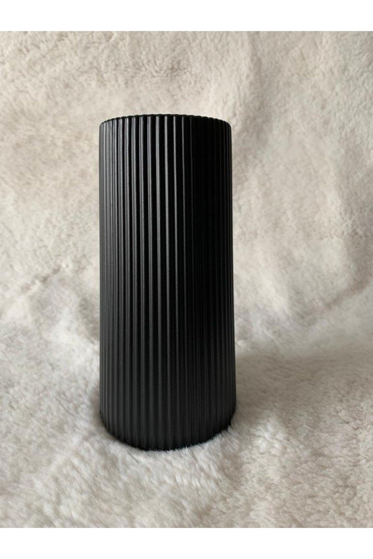 Black Line Pattern Plastic Unbreakable Decorative Vase - Swordslife