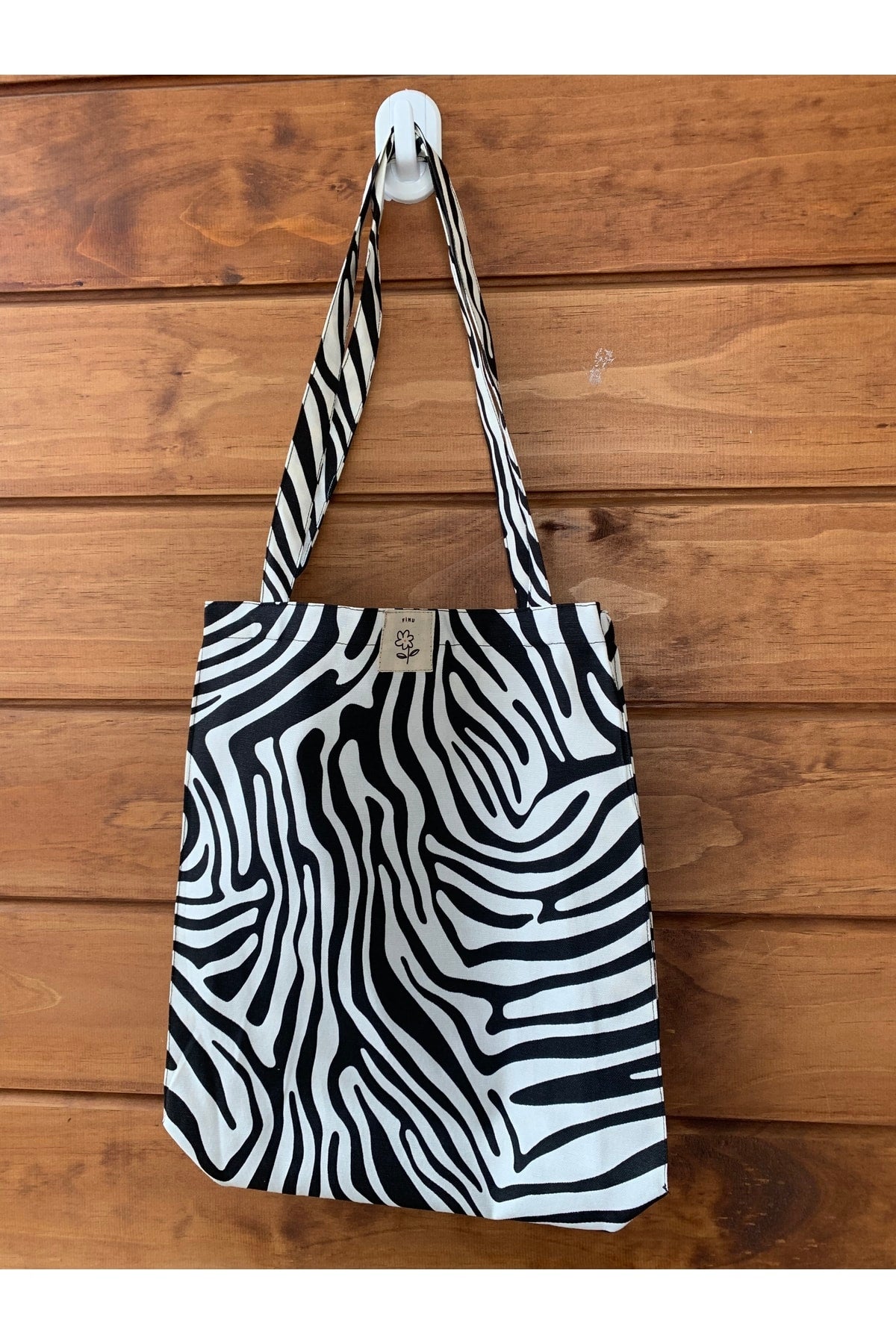 Zebra Gusseted Tote Bag