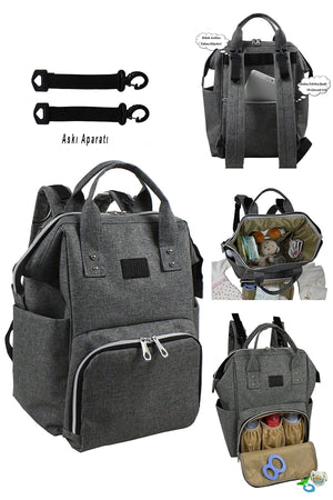 Paris Mother Baby Bag Gray