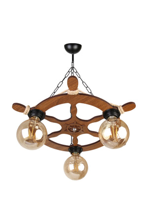 3-Piece Rudder Themed Wooden Chandelier M253