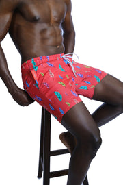 Men'S Patterned Red Sea Shorts