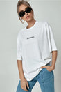 Spectacular White Oversize Salas Boyfriend Women's T-shirt - Swordslife