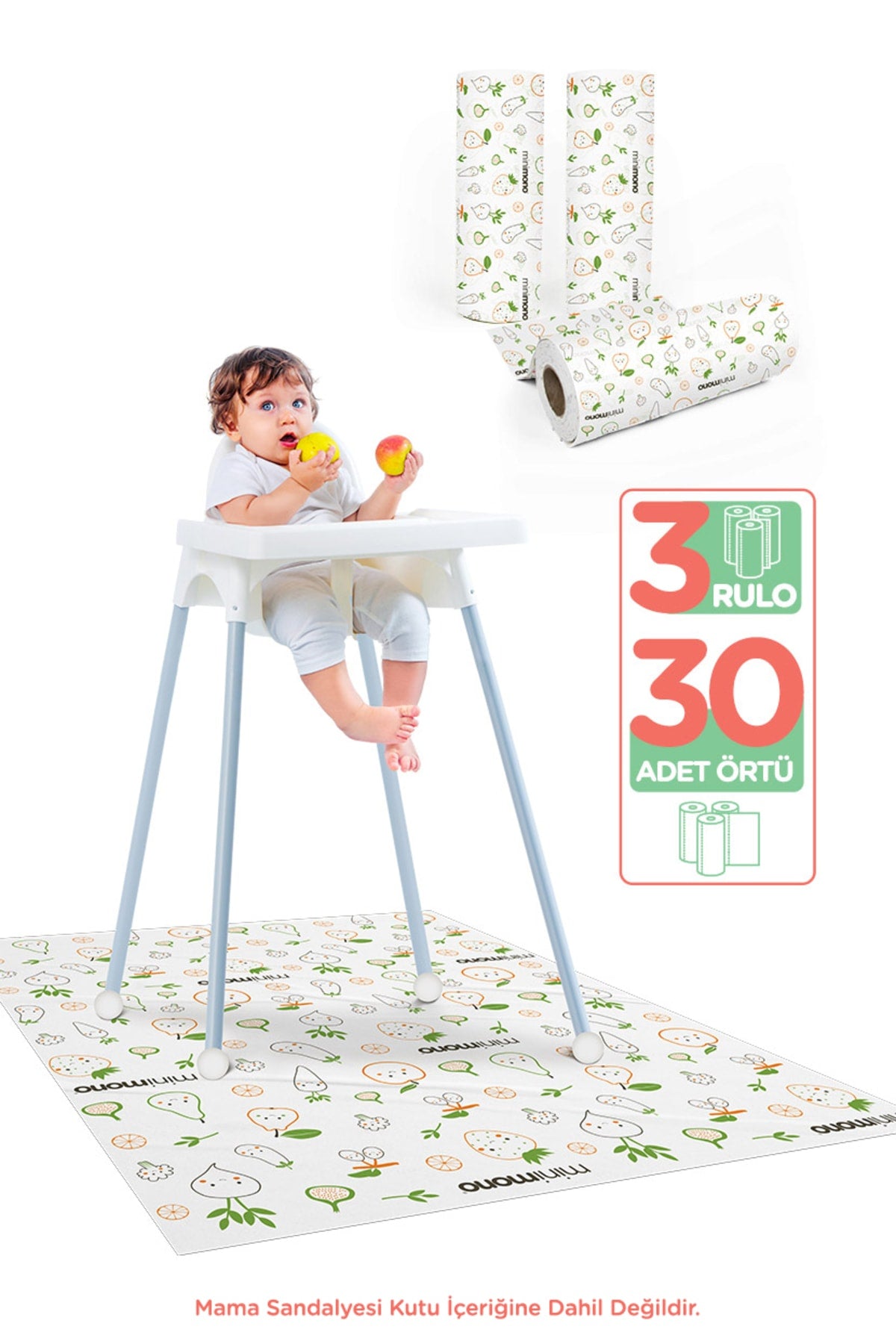 Highchair Under And Activity Supplementary Food Cover | 3-Pack 30 Pieces | Use Discard | Fruits And Vegetables
