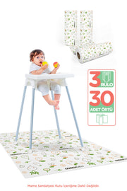 Highchair Under And Activity Supplementary Food Cover | 3-Pack 30 Pieces | Use Discard | Fruits And Vegetables