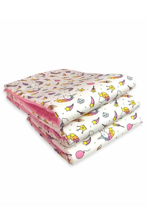 Crib Side Protection Bumper 60X120 Crib (3 Pcs) Unicorn Pink