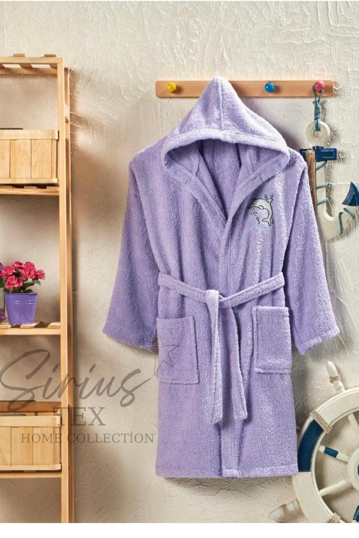 Plain And Hooded Cotton Kids Bathrobe - Swordslife