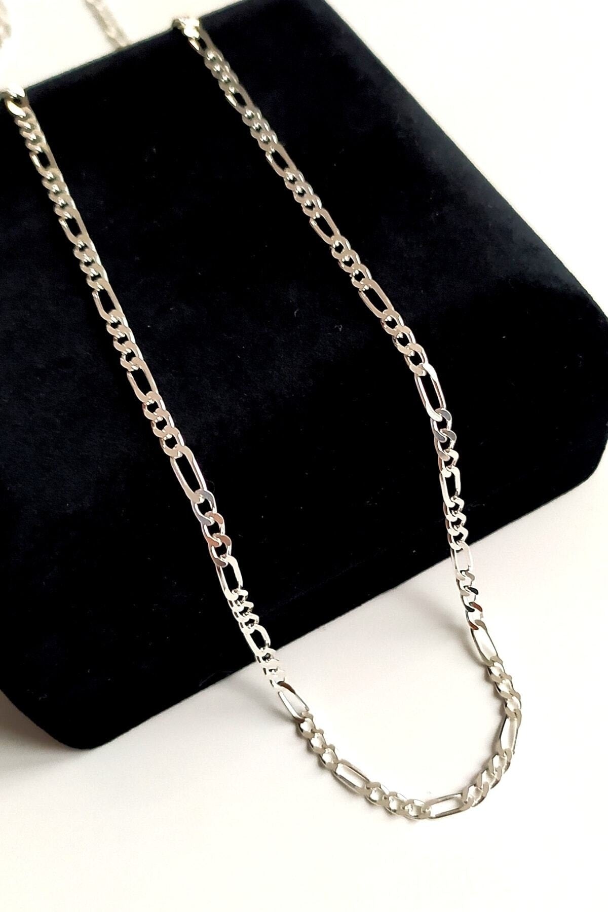 925 Sterling Silver Figaro Chain 60 Cm 3.6 Mm