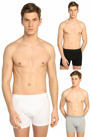 Men'S Mixed Color 3-Pack Lycra Boxer Elf568T0114Ccm3