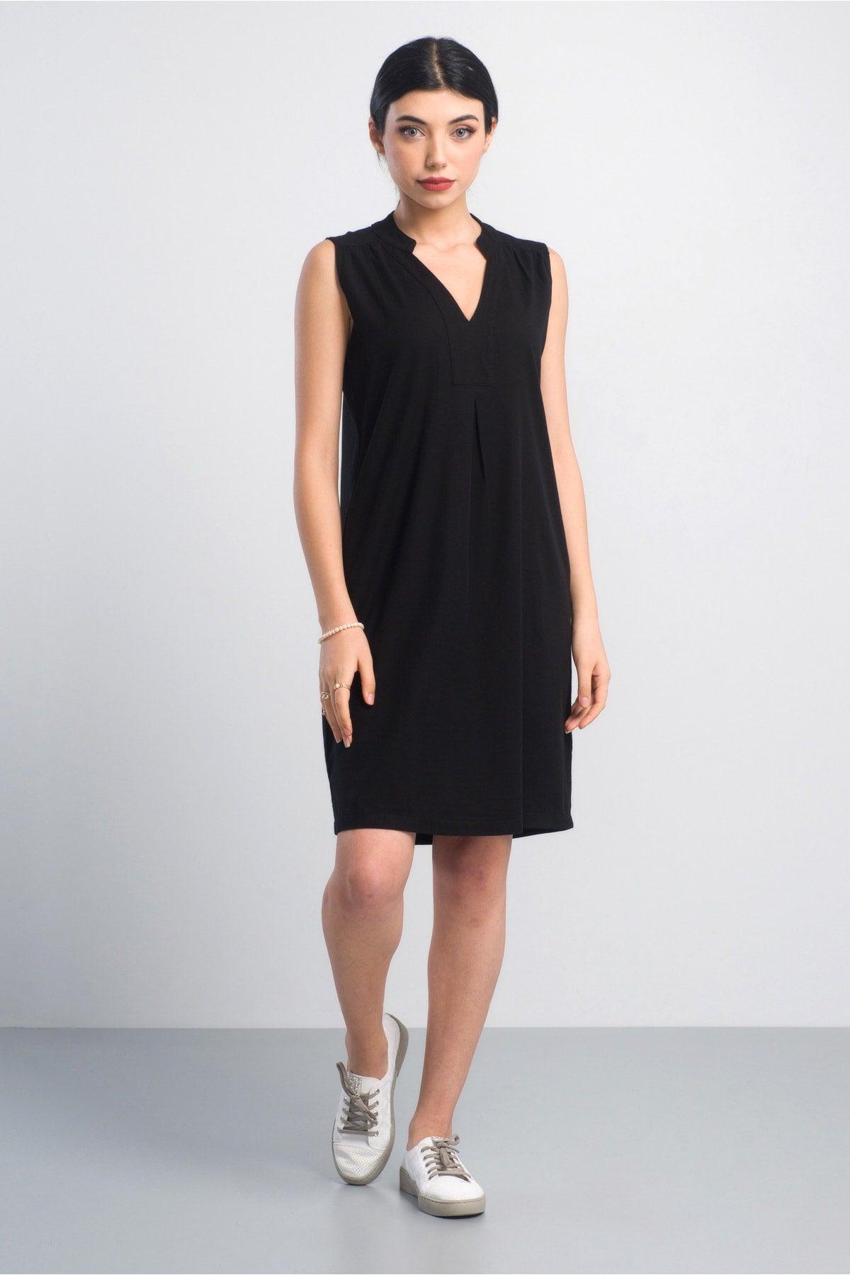 Black Cotton Lycra Dress - Swordslife