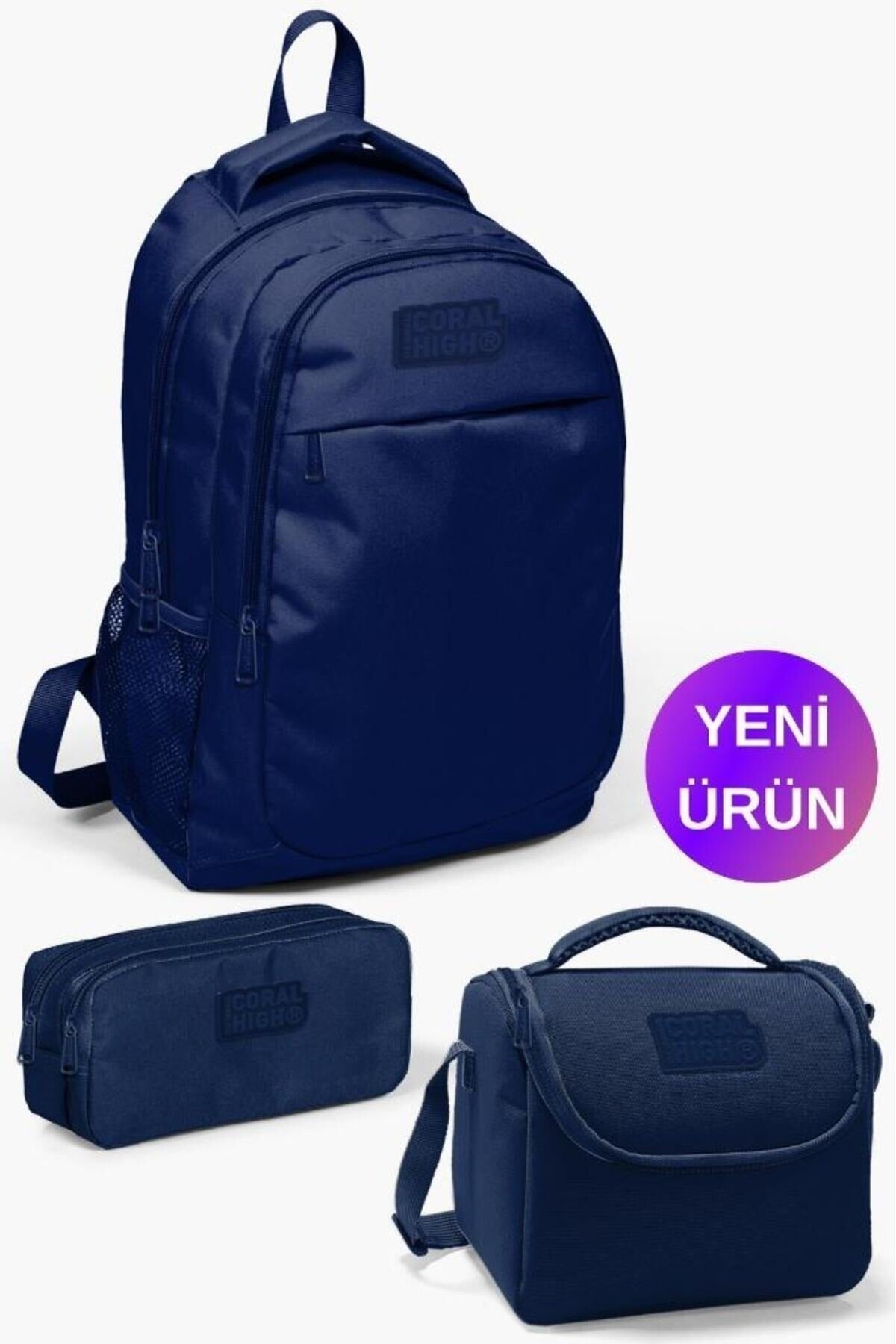 Kids Navy Blue 3-Piece School Bag Set Goset0114399