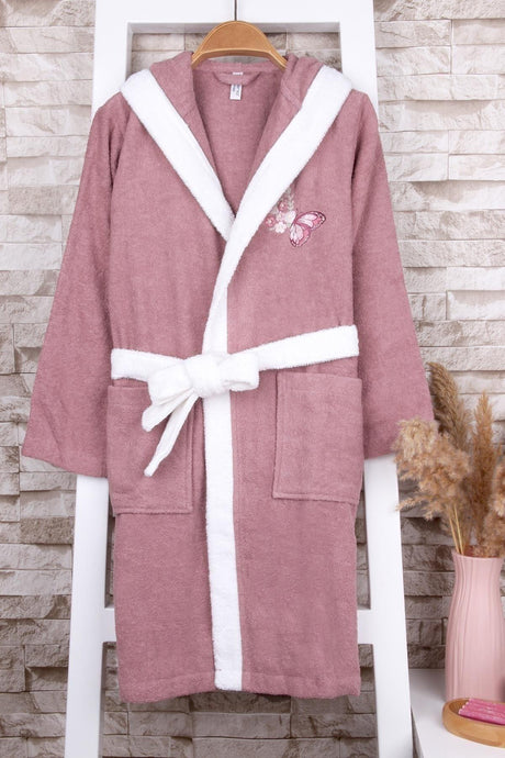 100% Cotton Hooded Embroidered Girl's Bathrobe - Swordslife