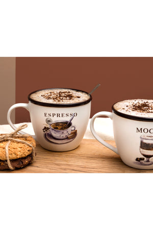 Plaisir Mignonne Set Of 2 Mugs - Brown - 240 Ml