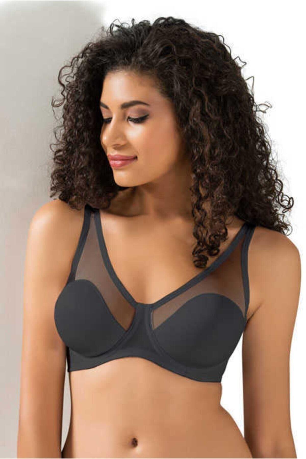 Women's Black Gathering Tulle Thin Soft Bra 9200 - Swordslife