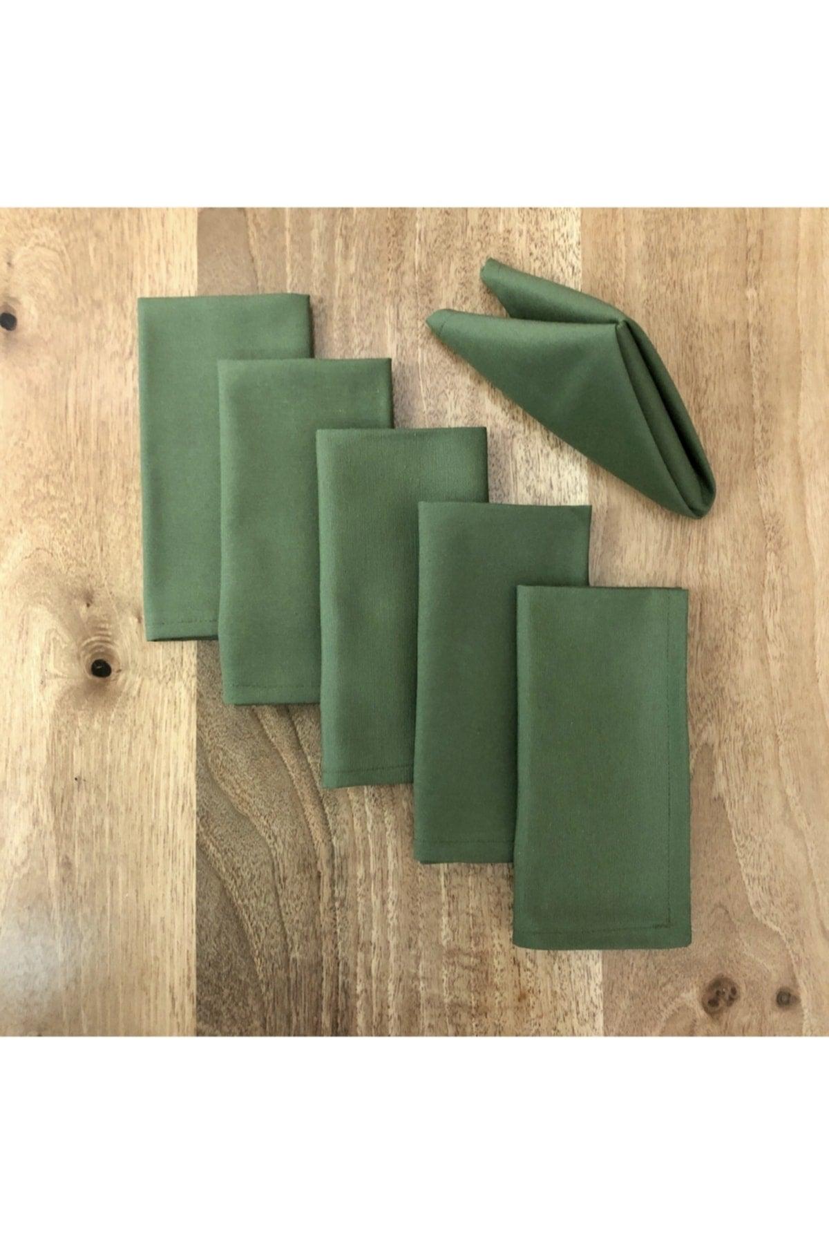 Placemat, 6 Pieces Special Stitched Fabric Napkin Green - Swordslife