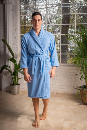 Cotton Shawl Blue Bathrobe - Swordslife