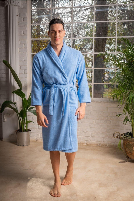 Cotton Shawl Blue Bathrobe - Swordslife