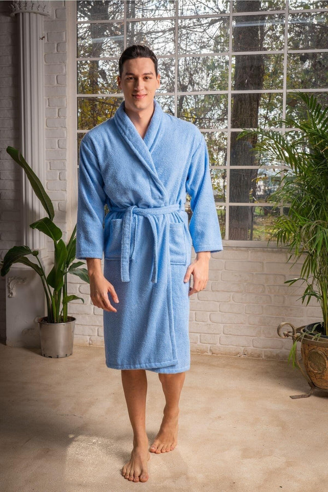 Cotton Shawl Blue Bathrobe - Swordslife