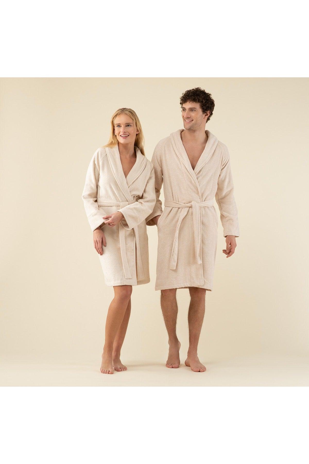 Solid Unisex Bathrobe Beige - Swordslife